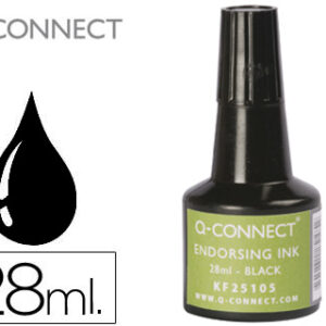 Tinta p/ Almofada Q-Connect Preto Frasco de 28 ml