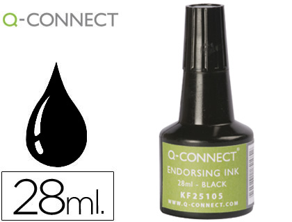 Tinta p/ Almofada Q-Connect Preto Frasco de 28 ml