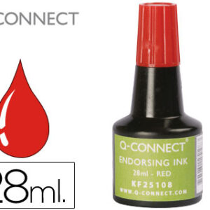 Tinta p/ Almofada Q-Connect Vermelho Frasco de 28 ml