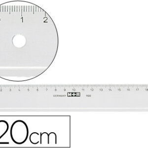 Regua M+R 20 cm Plastico Transparente