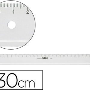 Regua M+R 30 cm Plastico Transparente