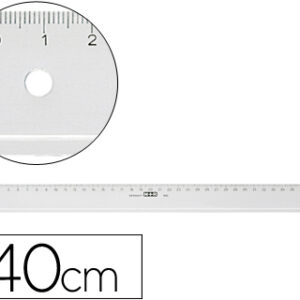 Regua M+R 40 cm Plastico Transparente