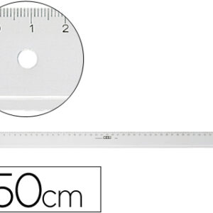Regua M+R 50 cm Plastico Transparente