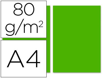 Papel de Cor Din A4 80 Gr Verde Intenso (100 Folhas)