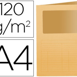 Classificador Q-Connect de Cartolina Din A4 Laranja c/ Janela Transparente 120g