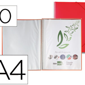 Capa Catalogo c/ Espiral 10 Bolsas Polipropileno Din A4 Vermelho