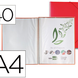 Capa Catalogo c/ Espiral 40 Bolsas Polipropileno Din A4 Vermelho