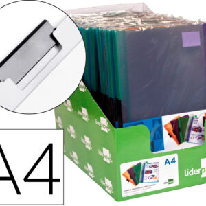 Bolsa Dossier Com Clip Lateral Din A4 Pack De 4 Cores Sortidas 30 Folhas