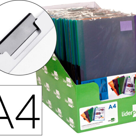 Bolsa Dossier Com Clip Lateral Din A4 Pack De 4 Cores Sortidas 30 Folhas