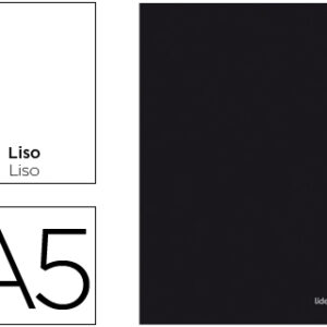 Caderno Escolar Capa Preta A5 80F Liso Papel 60Gr