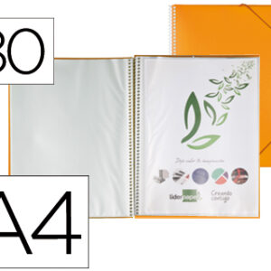 Capa Catalogo c/ Espiral 80 Bolsas Polipropileno Din A4 Laranja