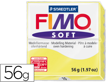 Pasta p/ Modelar Staedtler Fimo Soft 56 Gr Cor Amarelo Limão