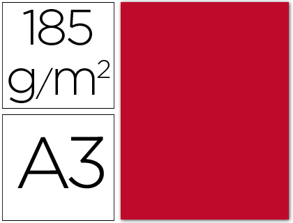 Cartolina Guarro A3 Vermelho 185 Gr (50 Folhas)