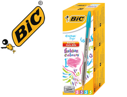 Pack 20x Caneta Bic Cristal Large Fashion (Cores Sortidas)