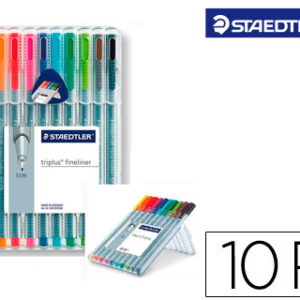 Marcador Staedtler Triplus Fineliner Estojo 10 Cores Sortidas