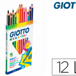 Lápis de Cores Giotto Megatri Caixa de 12 Cores Mina 4,3mm