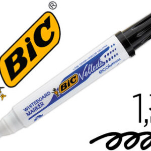 Marcador Bic Velleda p/ Quadro Branco Cor Preto Ponta Redonda 1,3 mm