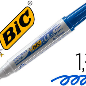 Marcador Bic Velleda p/ Quadro Branco Cor Azul Ponta Redonda 1,3mm