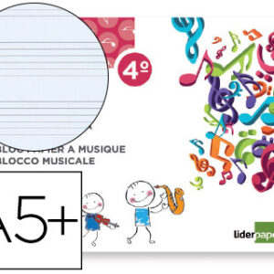 Caderno de Musica Pentagrama 5mm Quarto 20F 100g/m2 Agrafado