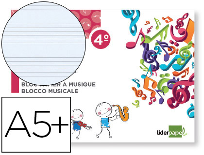 Caderno de Musica Pentagrama 5mm Quarto 20F 100g/m2 Agrafado