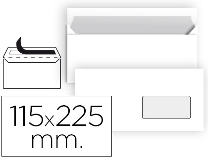 Envelope N 4 Branco Americano Janela Direita 115X225 mm Tira de Silicone (25 Unidades)