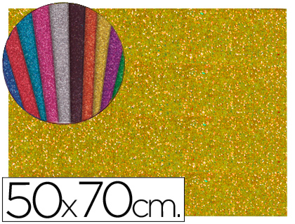 Goma Eva c/ Purpurina 50X70cm 60G/M2 Espessura 2mm Ouro