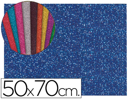 Goma Eva c/ Purpurina 50X70cm 60G/M2 Espessura 2mm Azul Escuro