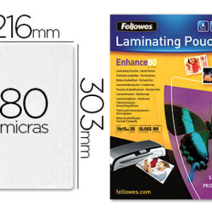 Bolsa de Plastificar Fellowes Brilho Din A4 80 Microns (25 Unidades)