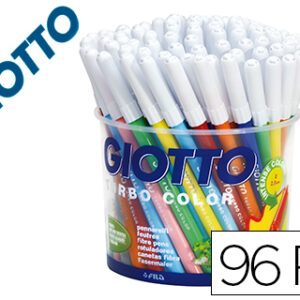Marcador Giotto Turbo Cor 96 Unds. 12 Cores 8 Unid. de Cada Cor Lavaveis c/ Ponta Bloqueada
