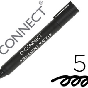 Marcador Q-Connect Permanente Preto Ponta Biselada 5.0 mm