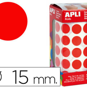 Etiquetas Auto Adesivas Apli Circulares 15 mm Vermelho em Rolo c/ 2832 Unidades