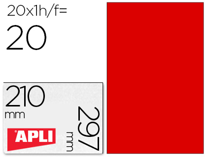 Etiqueta Apli Adesiva 02880 210X297mm p/Impressão Caixa c/20 Folhas A4 Vermelho