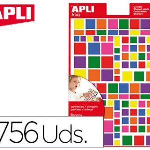 Figuras Apli Auto Adesivas Quadrado Multicolor Blister de 6 Folhas