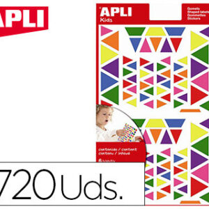 Figuras Apli Auto Adesivas Triangulo Multicor Blister de 6 Folhas
