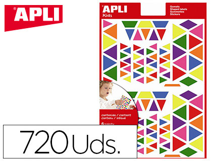Figuras Apli Auto Adesivas Triangulo Multicor Blister de 6 Folhas