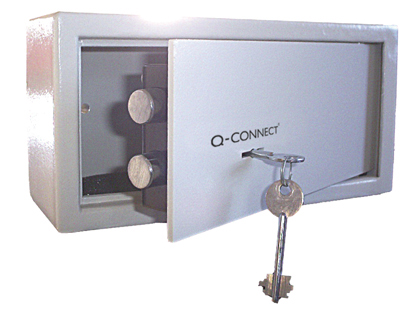 Cofre Q-Connect Capacidade 6L c/Acessorios p/Fixar Na Parede Ou Solo Ferro c/ Duplo Passador