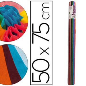 Rolo de Papel Seda 12 Cores Sortidos 17G/M2 de 24 Folhas 50X75cm
