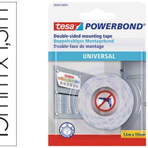 Fita Adesiva Tesa Dupla Face Powerbond Universal Uso Interior 1,5 M X 19 mm