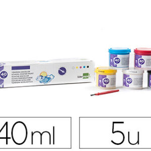 Guache Escolar 40 ml 5 Cores Sortidas + Pincel