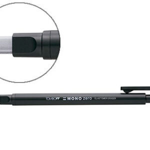 Porta Borrachas Tombow c/ Clip Ponta de Borracha Branca Rectangular 2,5 X 5 mm Cor Preto