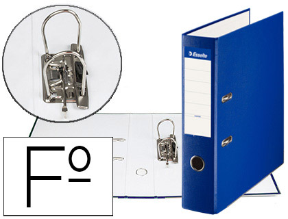 Aquivador de Alavanca Esselte Carton Forrado PVC Folio Lomo de 75mm c/ Rado Azul