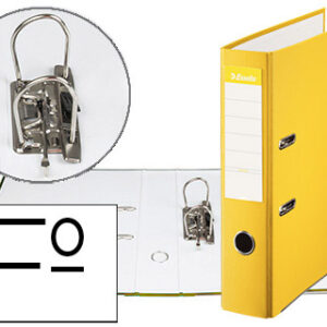 Aquivador de Alavanca Esselte Carton Forrado PVC Folio Lomo de 75mm c/ Rado Amarelo
