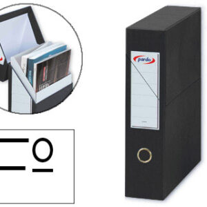 Caixa Pardo p/ Transferencias Cart?o Forrado Ollao Lombada Din A4 80mm Cor Preto 335x250x80mm