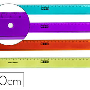 Regua M+R 30 cm Plastico de Cores Sortidas Graduada e Biselada