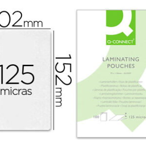 Bolsa de Plastificar Q-Connect 102 X 152 mm 125 Microns (100 Unidades)