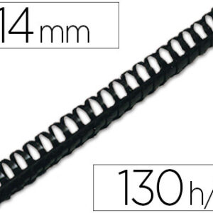 Lombada Q-Connect Plastica Redonda de 14 mm Branca Capacidadee 130 Folhas (100 Unidades)