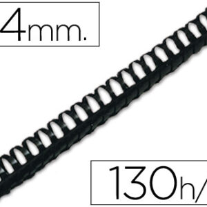 Espiral Q-Connect Redondo 14 mm Plastico Preto Capacidadee 130 Folhas (100 Unidades)