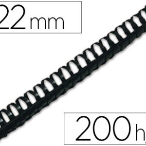 Lombada Q-Connect Plastica Redonda de 22 mm Branca Capacidadee 200 Folhas (50 Unidades)