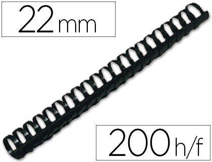 Lombada Q-Connect Plastica Redonda de 22 mm Branca Capacidadee 200 Folhas (50 Unidades)