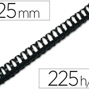 Lombada Q-Connect Plastica Redonda de 25 mm Capacidadee 225 Folhas (50 Unidades)